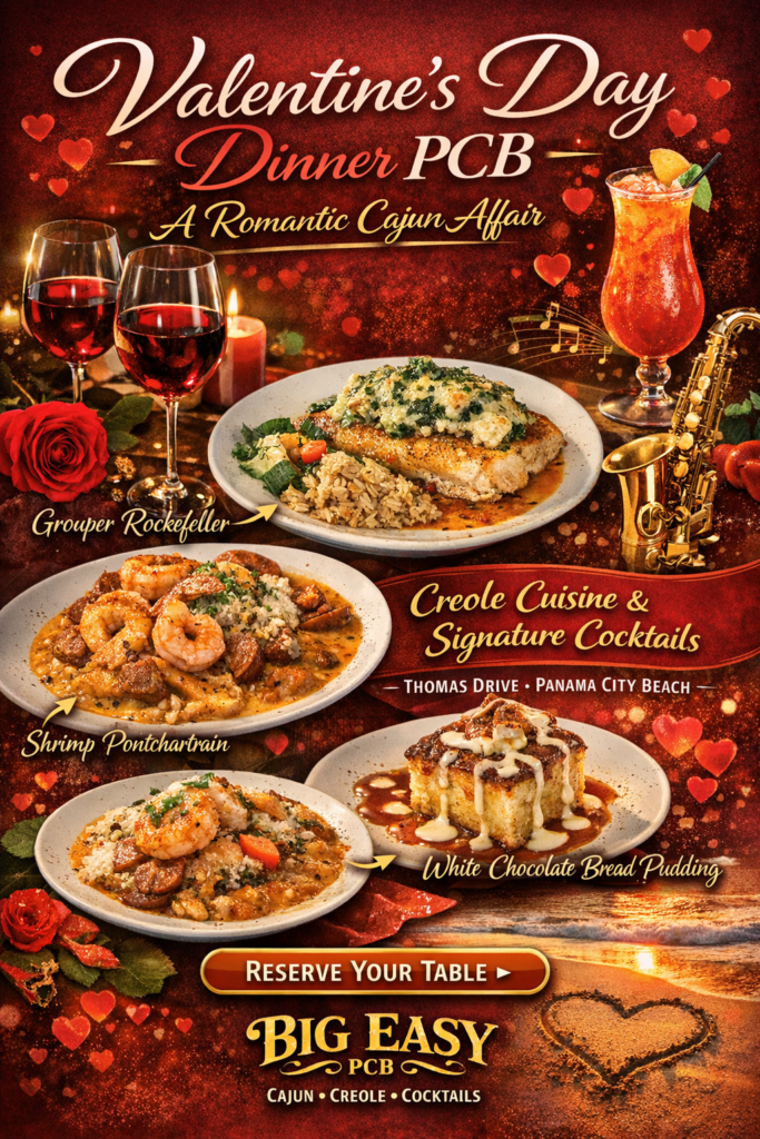 Valentine’s Day Dinner PCB A Romantic Cajun Affair at Big Easy 💘